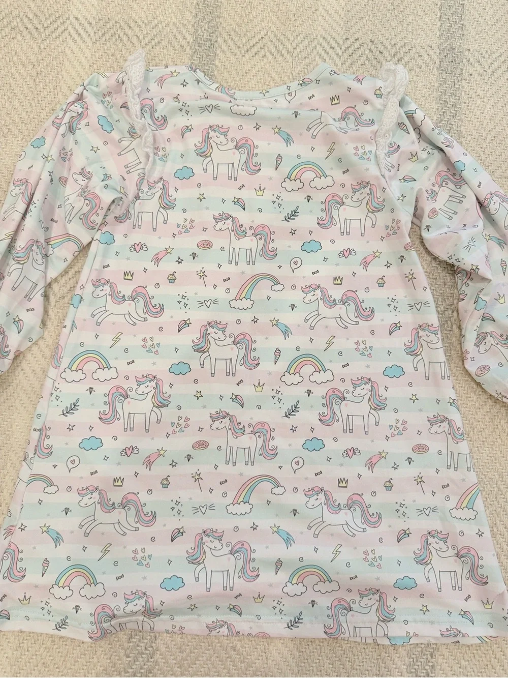 Cecil & Lou Pastel Unicorn Rainbow Knit Long Sleeve Dress - Size 5